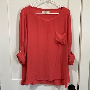 Coral/Pink LOFT Blouse Size XL
